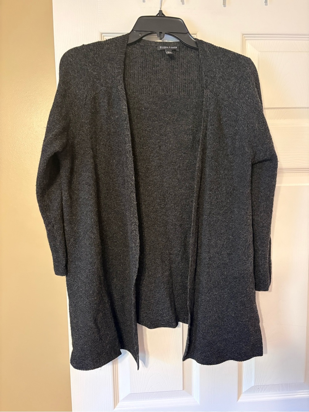 Eileen Fisher Dark Charcoal Open-Front Cardigan